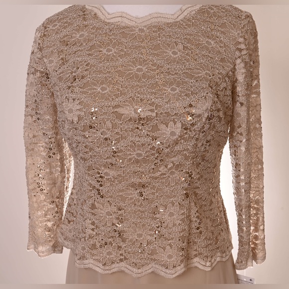 Alex Evenings Sequined Lace Gown - Picture 8 of 8